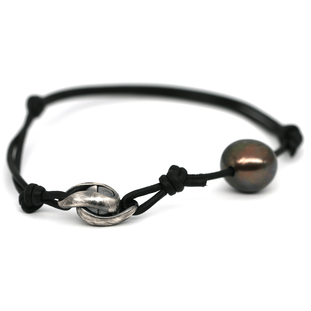 Herrenarmband - Süßwasserzuchtperle - Infinity